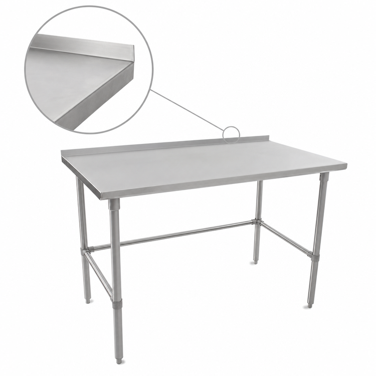 Product image #4 for John Boos Stallion 84" x 36" Stainless Steel Work Table with 1-1/2" Rear Riser and Safety Edge