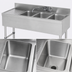 Thumbnail image #4 for Advance Tabco Special Value Series 3-Compartment Stainless Steel Bar Sink with Left Drainboard and Splash-Mounted Faucet, 48-Inch W x 18-Inch D x 33-Inch H