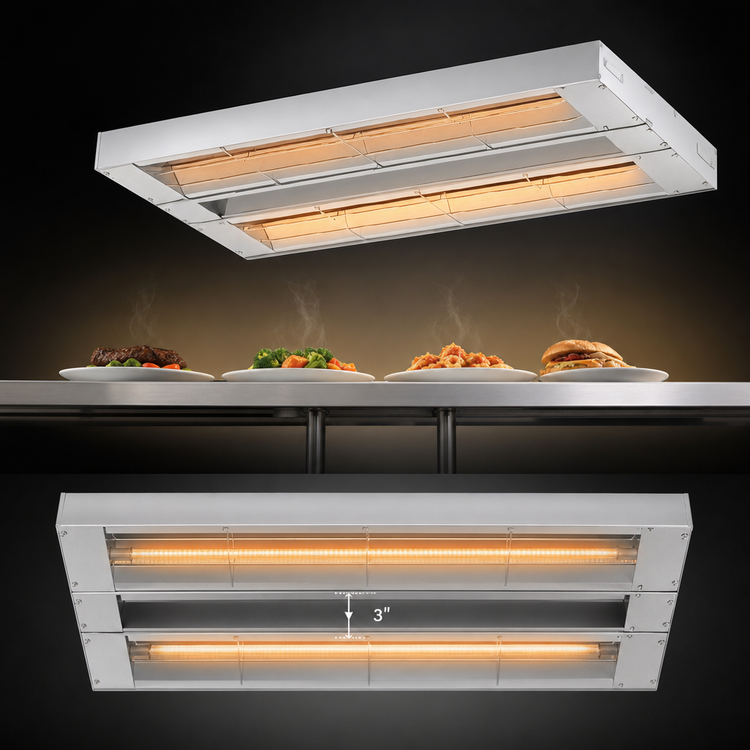 Product image #4 for Hatco Glo-Ray 60-Inch Double Unlighted Infrared Strip Heater, 2800W, 120V, Aluminum