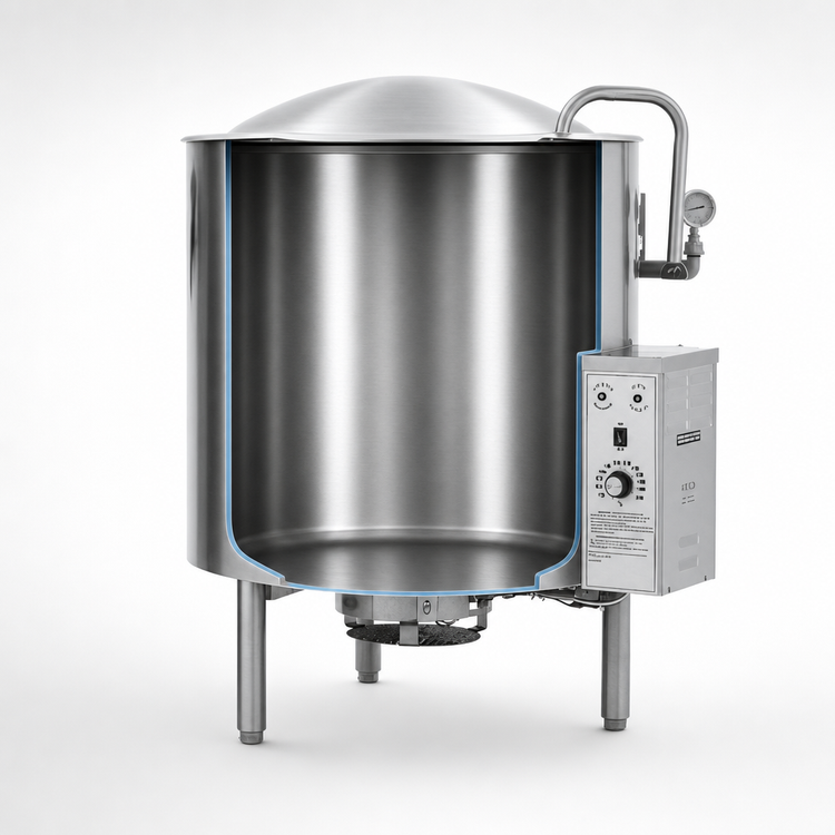 Product image #4 for AccuTemp Edge Series 40-Gallon Gas Stationary Kettle, Full Jacket, 316 Stainless Steel Liner