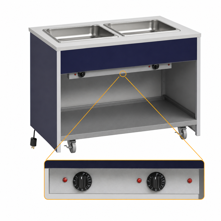 Product image #4 for Atlas Metal INFIH-2 Mobile Electric Hot Food Unit with 2 Full-Size Wells