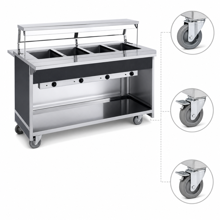 Product image #4 for Atlas Metal BLH-3 Mobile Hot Food Serving Counter with (3) Wells