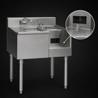 Thumbnail image #4 for Eagle Group 1800 Series BM62-18R 62-Inch Stainless Steel Underbar Beverage Station with Drainboard, Center Ice Bin, and Blender Recess