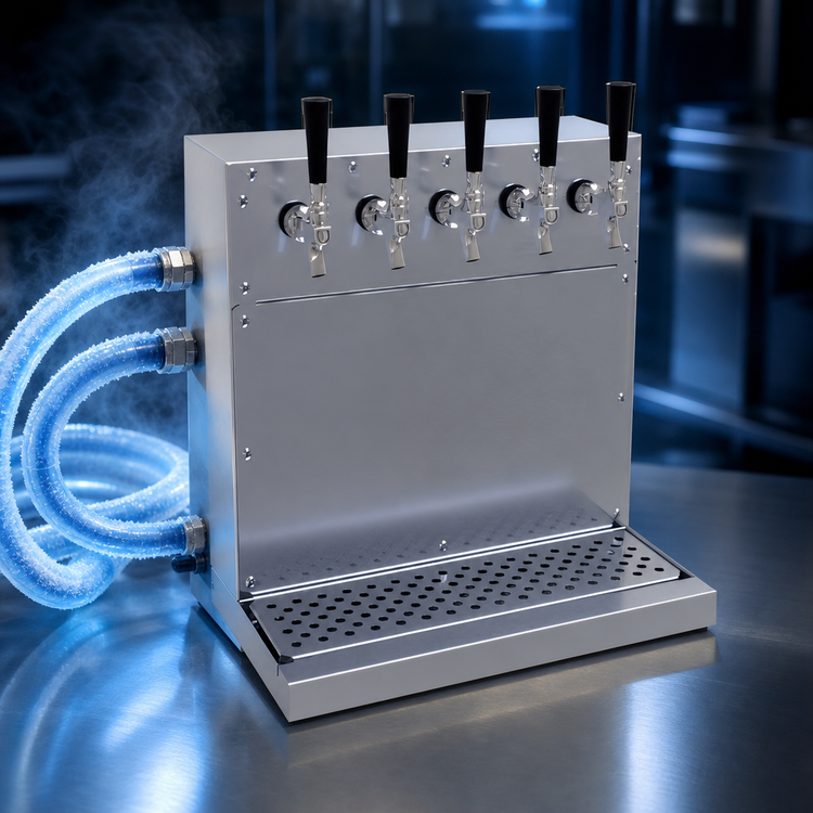 Product image #4 for Glastender Wall-Mount Glycol-Cooled Draft Dispensing Tower with 5 Stainless Steel Faucets