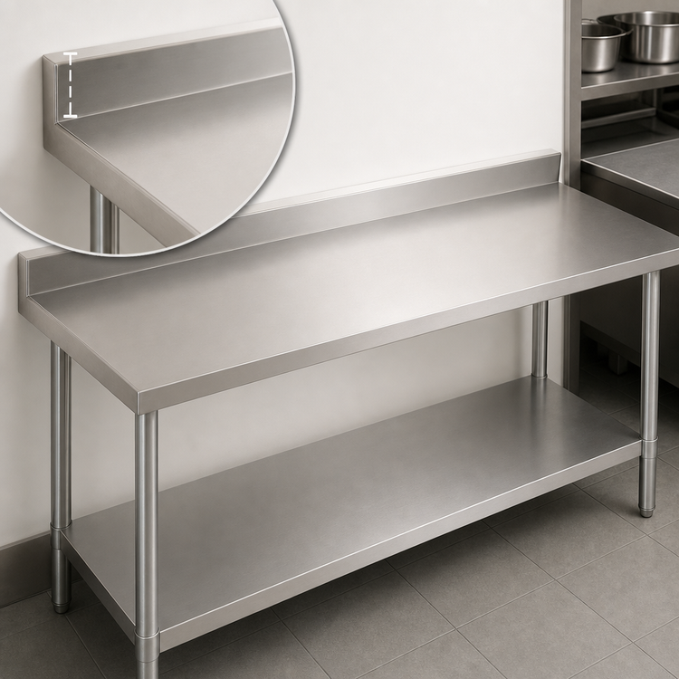 Product image #4 for John Boos Stallion Economy Stainless Steel Work Table, 84 x 24 Inches, 5-Inch Backsplash