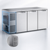 Thumbnail image #4 for True Three-Section Stainless Steel Back Bar Cooler with Solid Hinged Locking Doors, 72 Inch Wide