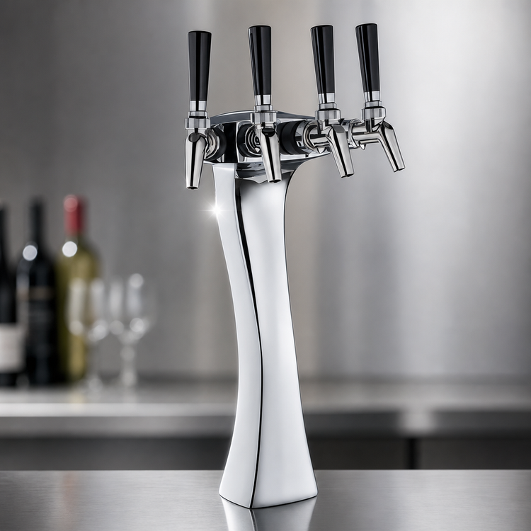 Product image #4 for Perlick Panther Style 4-Faucet Chrome Wine Dispensing Kit