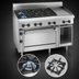 Thumbnail image #4 for Bistro 48-Inch Shallow-Depth Heavy-Duty Gas Restaurant Range with 36-Inch Griddle, 2 Open Burners, and Standard Oven