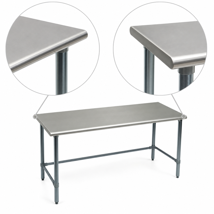 Product image #4 for Eagle Group BlendPort® Budget Series 84-Inch x 24-Inch Work Table with 430 Stainless Steel Top and Galvanized Base