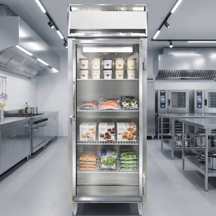 Product image #3 for Continental Refrigerator Designer Line D1FESNSAGD 1-Section Extra-Wide Shallow Depth Reach-In Glass Door Freezer