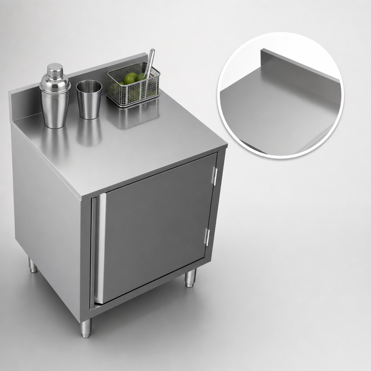 Product image #5 for BK Resources Well Series 24" x 21" Stainless Steel Underbar Cabinet with Flat Top and 6" Adjustable Legs