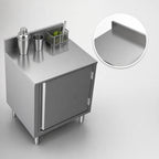 Thumbnail image #5 for BK Resources UBC-21-F24H 24" x 21" Stainless Steel Underbar Cabinet with Flat Top, 6" Adjustable Legs and No Backsplash