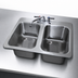 Thumbnail image #4 for Advance Tabco Bar King (Supreme) DBS-2 Drop-In 2-Compartment Stainless Steel Bar Sink with Faucet and Overflow Pipes