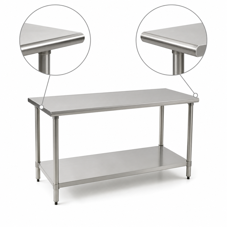 Product image #4 for Eagle Group BlendPort® Deluxe Series Flat Top Stainless Steel Work Table with Adjustable Undershelf, 84 x 24 Inches