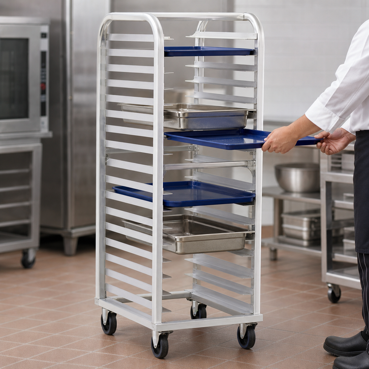 Product image #4 for New Age Lifetime Series Heavy-Duty Roll-In Aluminum Bun Pan Rack