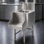 Thumbnail image #4 for Eagle Group Spec-Bar BS18-24 Freestanding 304 Stainless Steel Blender Station with Dump Sink, T&S Faucet, and Recessed Blender Step