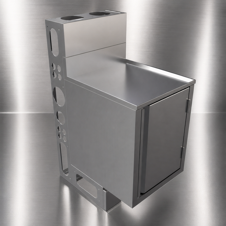 Product image #5 for 18 x 21 Inch Stainless Steel Top Shelf Underbar Cabinet with Raised Edge