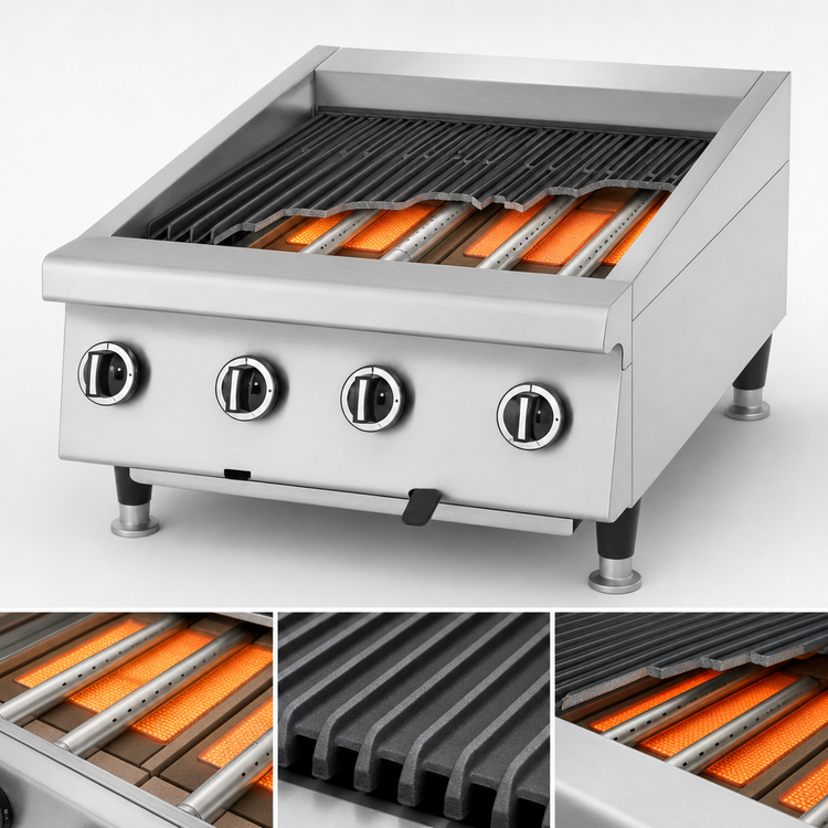 Product image #4 for Garland Signature Heavy-Duty 24-Inch Countertop Gas Radiant Charbroiler with Adjustable Cast Iron Grates