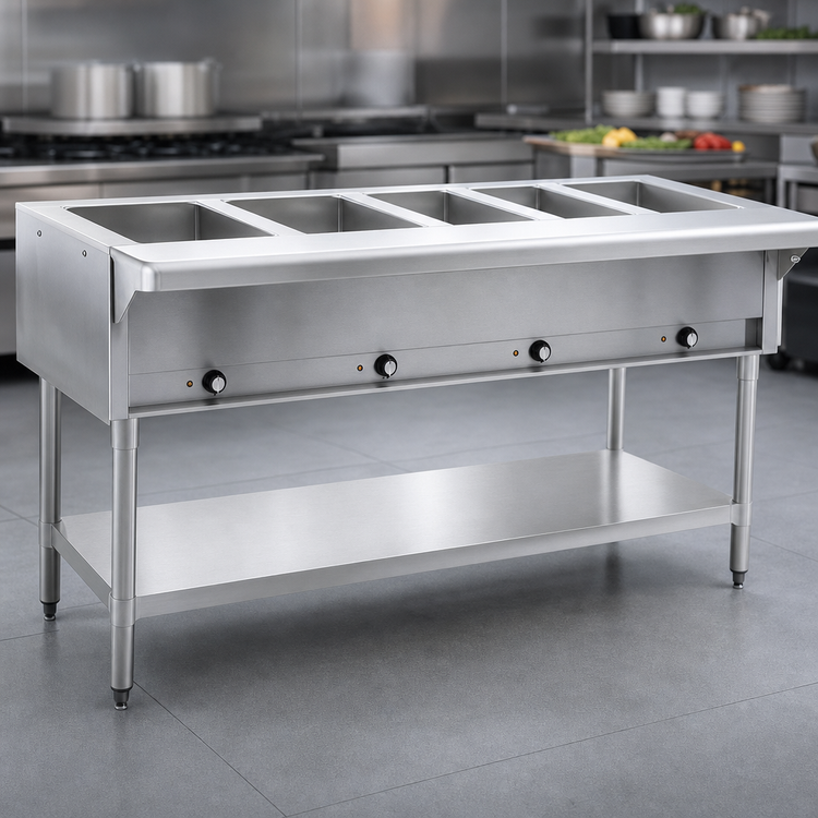 Product image #4 for Eagle Group 79-Inch Electric Open-Base Hot Food Table, 5 Dry Wells, 208V