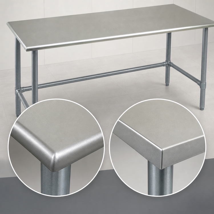Product image #4 for Eagle Group Spec-Master 84-Inch x 24-Inch Stainless Steel Top Work Table with Galvanized Tubular Base