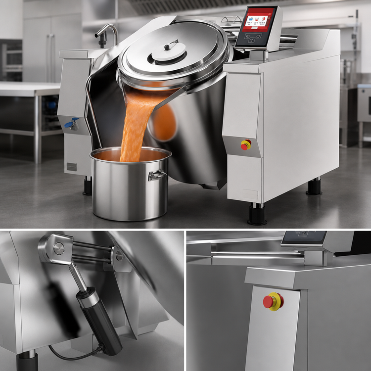 Product image #4 for Firex Baskett UPRIG048_V1 48 Gallon Tilting Gas Indirect Heating Steam Kettle