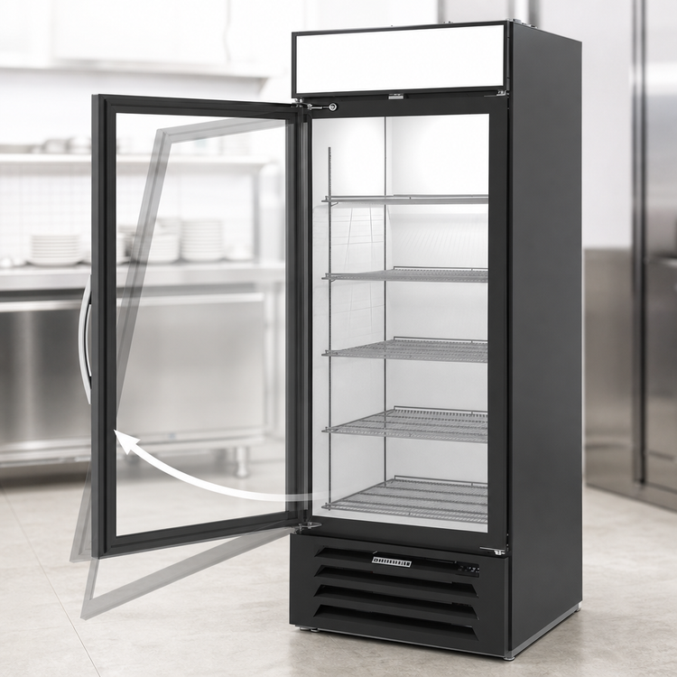 Product image #4 for Beverage-Air MarketMax One-Section Reach-In Glass Door Merchandiser, 25.97 Cu. Ft., Black, Bottom-Mounted Refrigeration