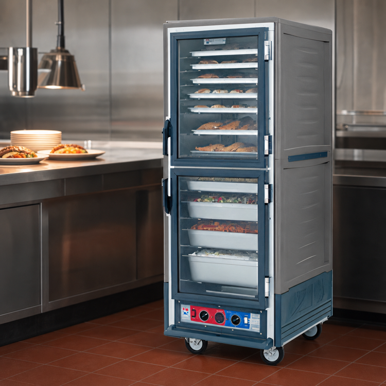 Product image #4 for Metro C5 3 Series Full-Height Mobile Heated Holding Cabinet with Gray Insulation Armour and Dutch Clear Doors
