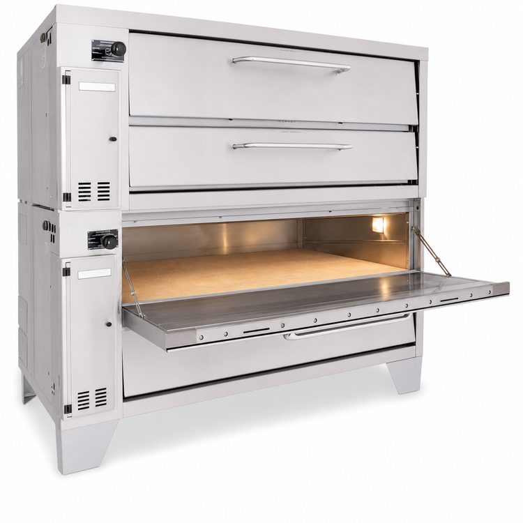 Product image #4 for Bakers Pride Super Deck Series 3-Deck Gas Pizza Deck Oven, 54" x 34-1/2" Ceramic Bake Deck
