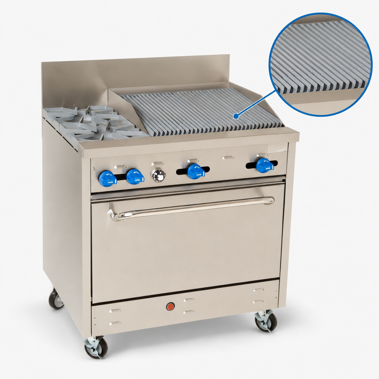 Product image #4 for Comstock-Castle F330-2RB 36-Inch Gas Char-Broiler Range with 2 Open Burners and Standard Oven