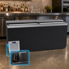Thumbnail image #4 for Krowne BC72-BG 72-Inch Flat Top Bottle Cooler, 25.5-Case Capacity, Sliding Lids, Black Vinyl Exterior