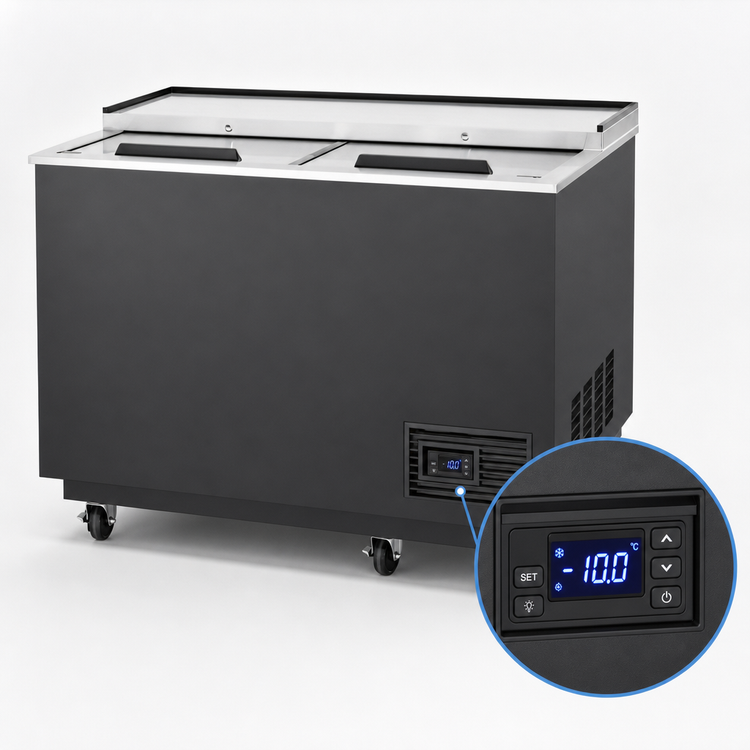 Product image #5 for Migali Competitor Series 49-1/2-Inch Glass Froster Freezer with Top Sliding Glass Lid, 12.2 Cu. Ft.