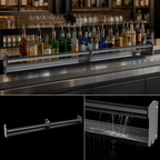 Thumbnail image #4 for Glastender, Inc. SSR-83 83-Inch Stainless Steel Single Undercounter Speed Rail with Open Step-and-Rail Design and PVC Sound-Deadening Covers