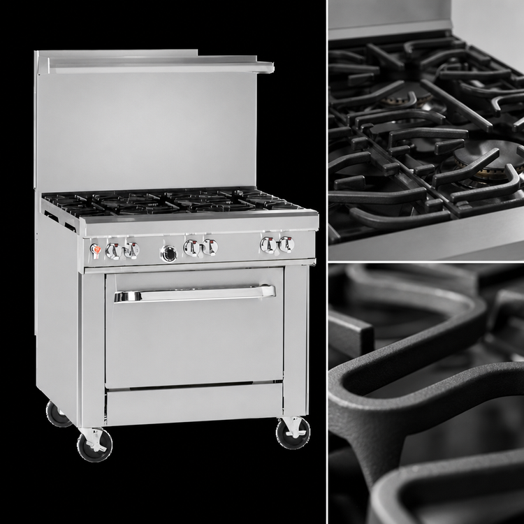 Product image #4 for Southbend Ultimate 24-Inch Gas Restaurant Range with 4 Open Burners, Cabinet Base, and Hi Shelf