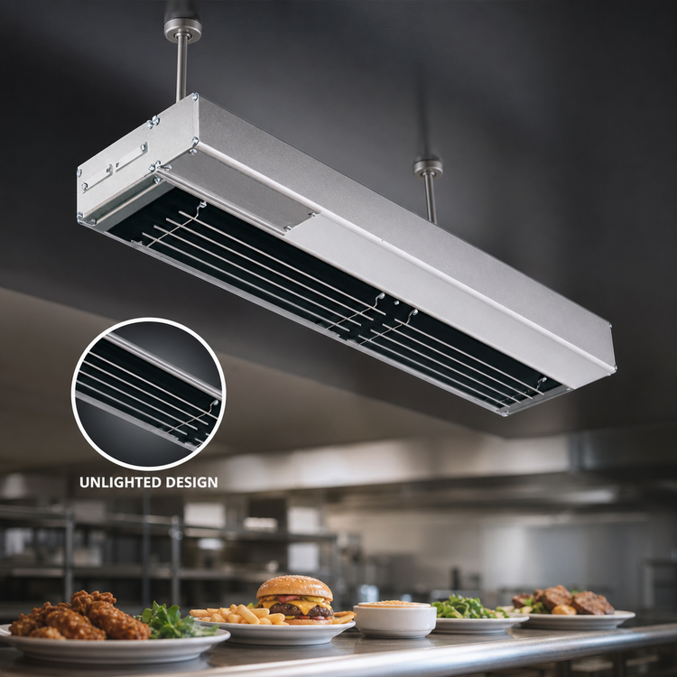 Product image #4 for Hatco Glo-Ray Dual Infra-Black Unlighted Strip Heater, 66-Inch, 3120W, 220V, 6-Inch Spacer