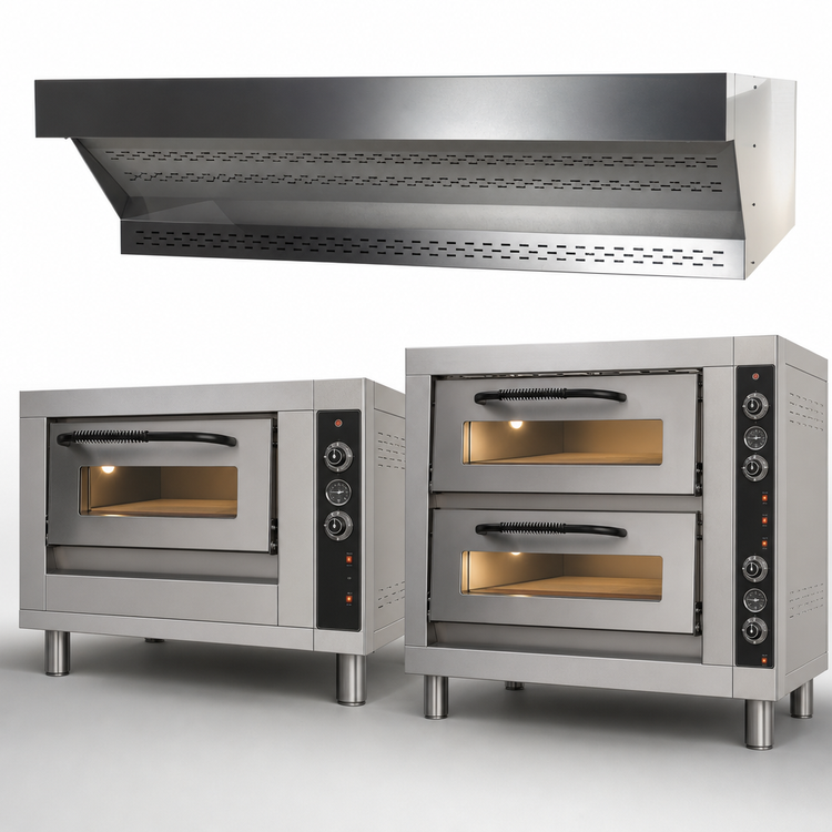 Product image #4 for Omcan Stainless Steel Hood for Single and Double Chamber Fuoco Series Units