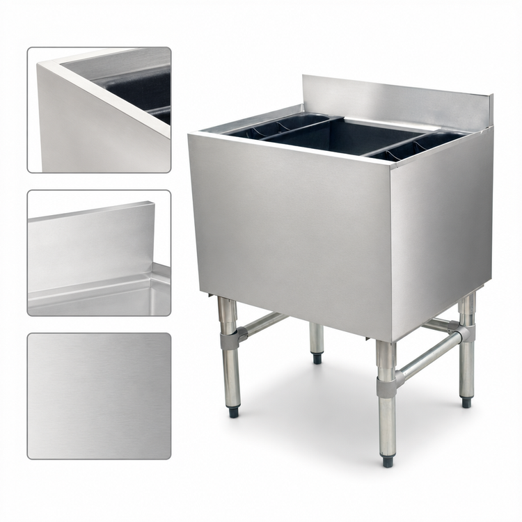 Product image #4 for Omcan 24-Inch Insulated Bar Ice Bin with 12-Inch Deep Bowl and 7-Circuit Post-Mix Cold Plate