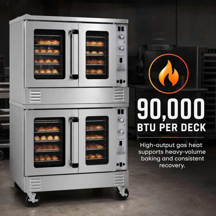 Product image #4 for Southbend Platinum Double Deck Gas Convection Oven, Bakery Depth, Standard Controls, Dependent Glass Doors
