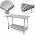 Thumbnail image #4 for Advance Tabco Special Value Series 84-Inch x 30-Inch Flat Top Stainless Steel Work Table with Adjustable Undershelf