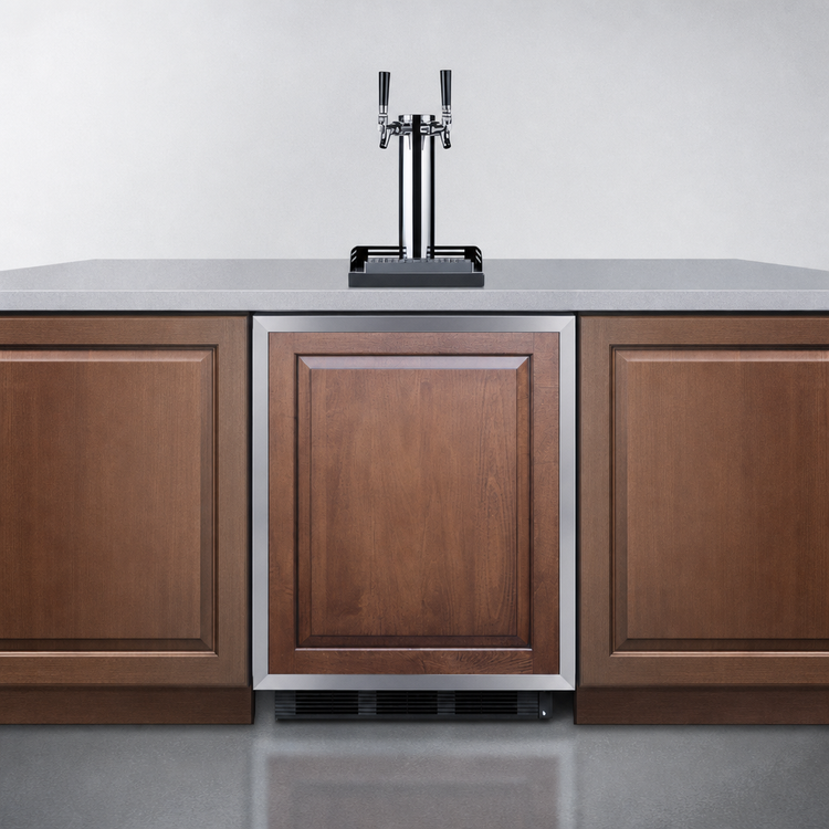 Product image #4 for Summit Appliance 24-Inch ADA-Compliant Built-In Floating Tap Dual Tap Beer Kegerator, Panel-Ready Door