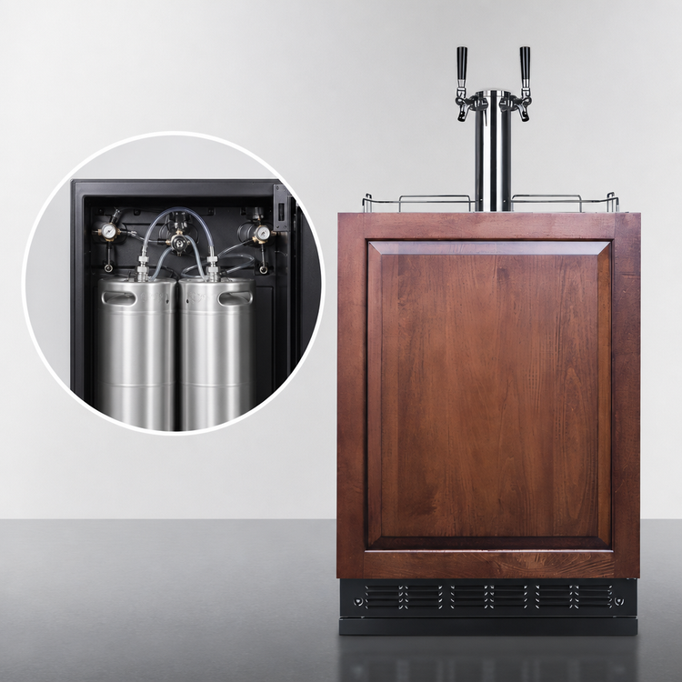 Product image #4 for Summit Commercial 24-Inch Dual-Tap Panel-Ready Cold Brew Coffee Kegerator, 5.3 Cu. Ft.