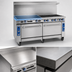 Thumbnail image #4 for Imperial Pro Series 72-Inch Gas Restaurant Range with 4 Open Burners, 48-Inch Griddle, and 2 Standard Ovens