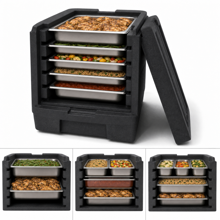 Product image #4 for Metro Mightylite BigBoy 5-Pan Top-Load Insulated Food Carrier, Black