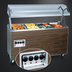 Thumbnail image #4 for Vollrath 2-Series Affordable Portable 4-Well Mobile Electric Hot Food Station with Buffet Breath Guard and Lights, Cherry Woodgrain Open-Storage Base