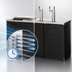 Thumbnail image #4 for Everest Refrigeration Two-Section Club Top Direct Draw Keg Refrigerator with 2 Draft Towers, 24 Cu. Ft., 3 Half-Barrel Kegs, 68-Inch Wide