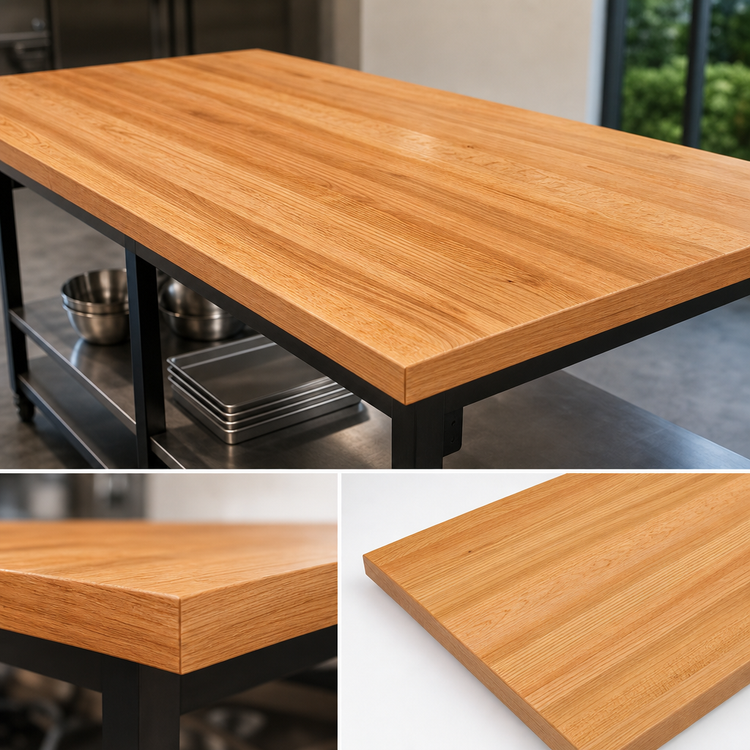 Product image #4 for John Boos Appalachian Red Oak Edge Grain Island Countertop, 96 x 42 x 1-1/2 Inch, Varnique Finish