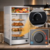 Thumbnail image #4 for CAC China 18-Inch Heated Rotating Countertop Food Display Merchandiser with 4-Tier Chrome Rack, Stainless Steel and Glass