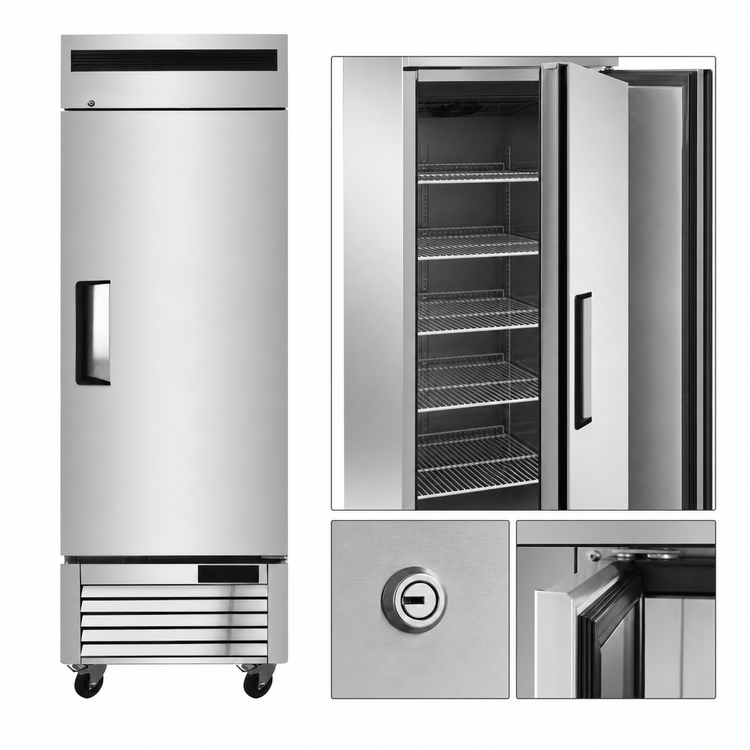 Product image #5 for Atosa 27-Inch One-Section Reach-In Refrigerator, Bottom-Mount Self-Contained, Solid Left-Hinged Door, 19.1 Cu. Ft.