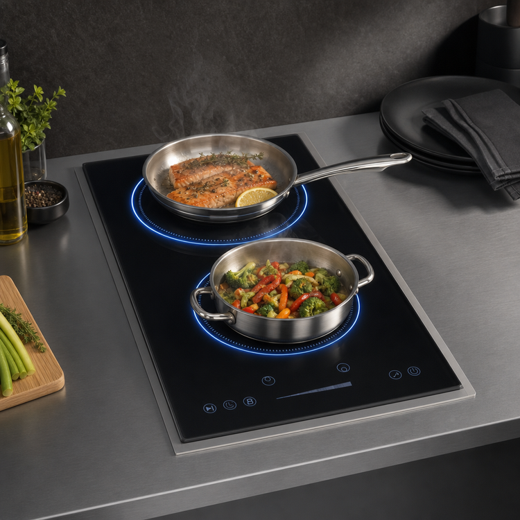Product image #5 for Summit Appliance 12-Inch 2-Zone Built-In Induction Cooktop, Black Glass, 208/240V