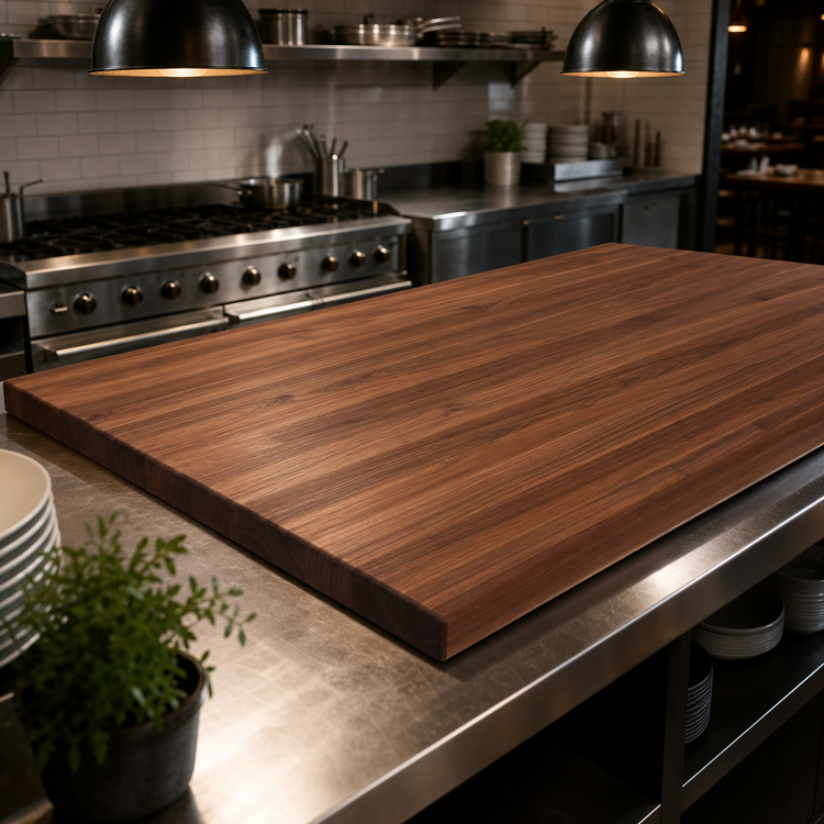 Product image #4 for John Boos Boos Block American Black Walnut Kitchen Countertop, 144 x 30 x 1-1/2 Inches, Varnique Finish