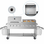 Thumbnail image #4 for Koolmore CGKIT6-D30G30 8-Burner Mobile Propane Charbroiler with 30-Inch Roll Dome Cover, Stainless Steel